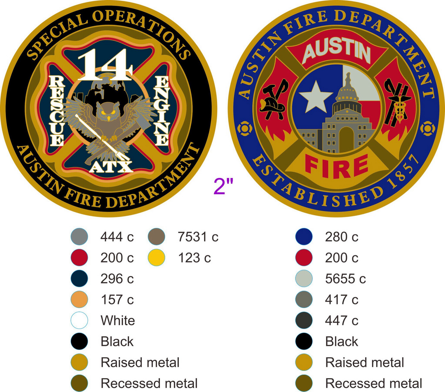 Austin fire department Coins