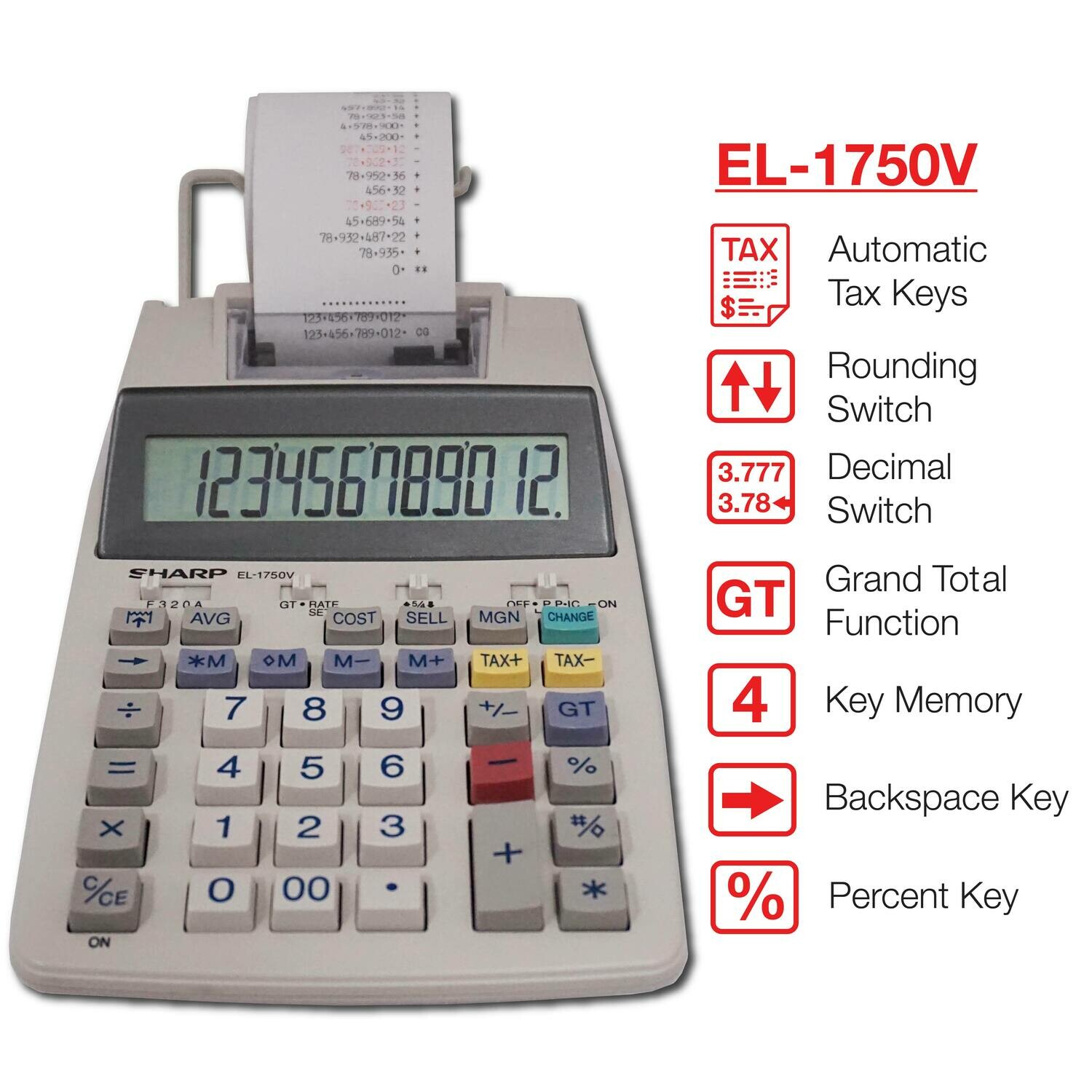 EL 2620 nero registratore di cassa EL 2620 S calcolatrice Rullo inchiostratore vhbw 5x nastro inchiostrato compatibile con Sharp EL 1750 P III 