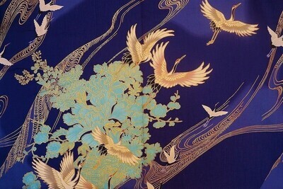 Yukata bleu oiseau