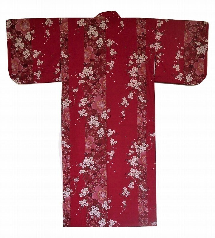 Yukata sakura rouge vert noir