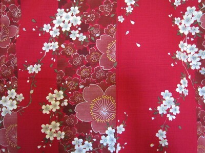 Yukata sakura rouge vert noir