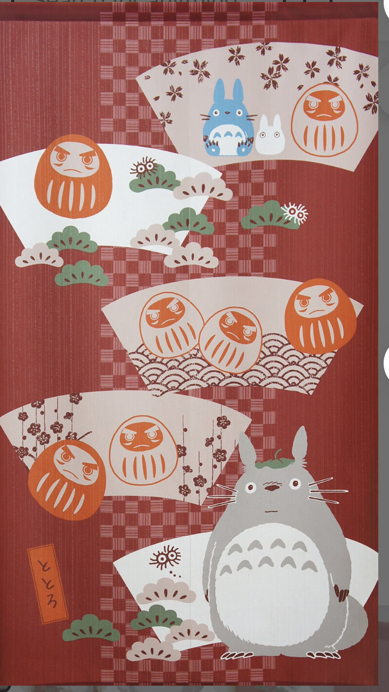 Totoro Daruma Pattern Red