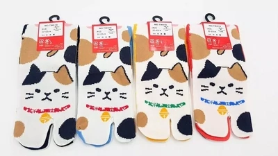 Chaussettes tabi japonaises Chat-Neko par unité