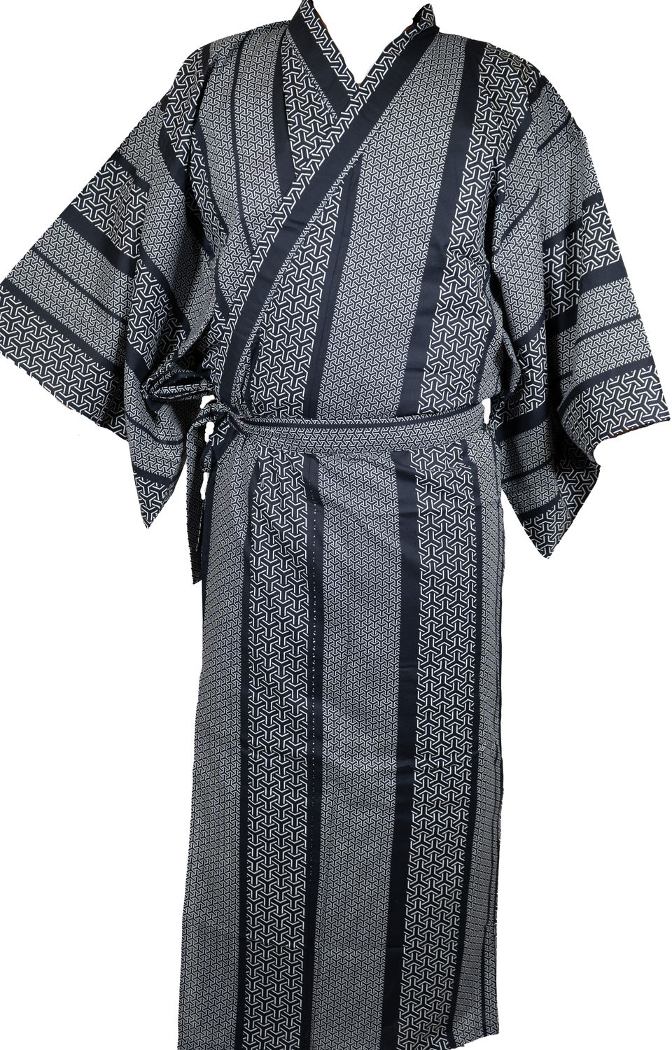 YUKATA DESSIN GEOMETRIQUE LONG 100% COTON