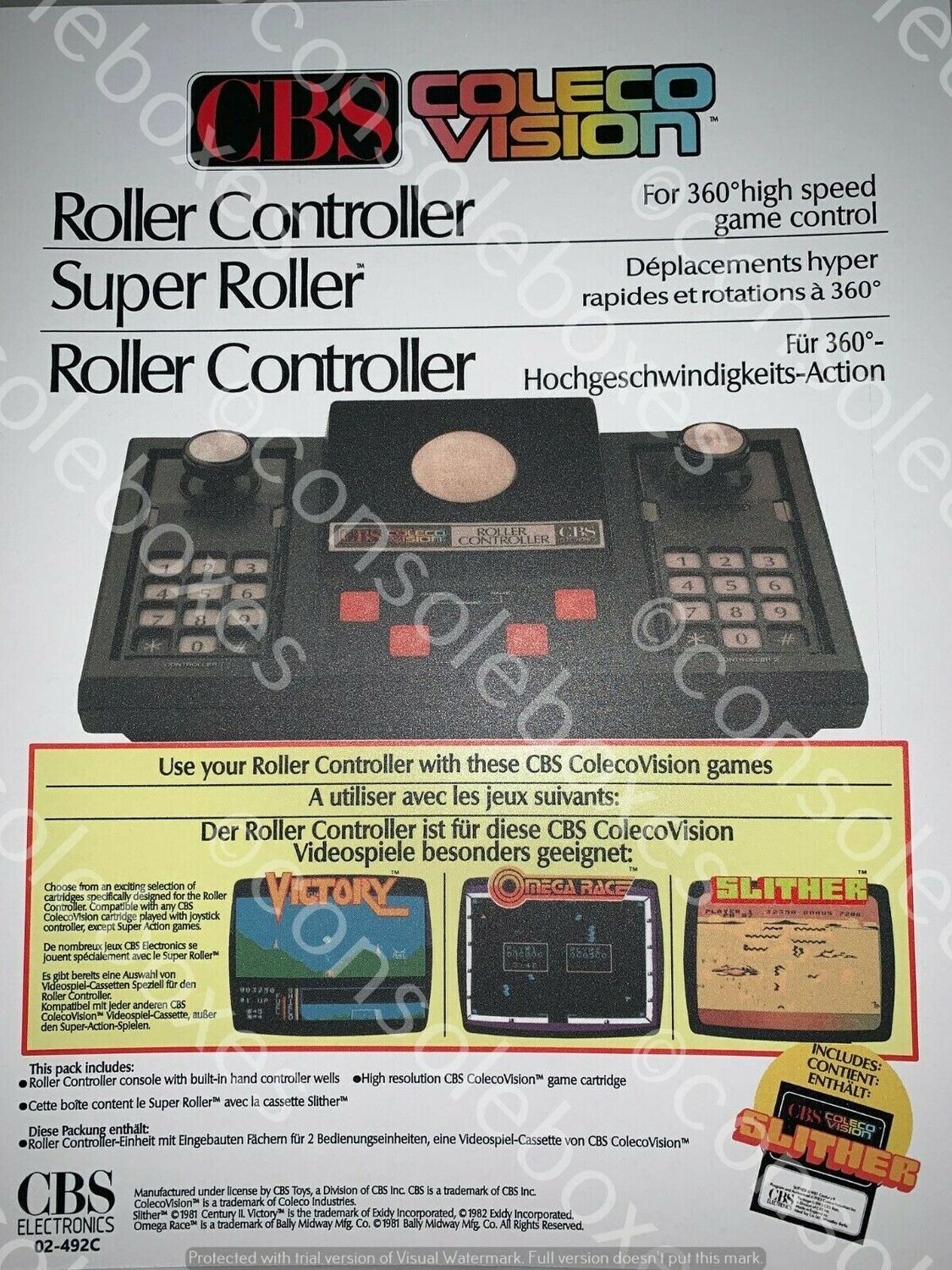 ColecoVision (CBS) Roller Controller Box