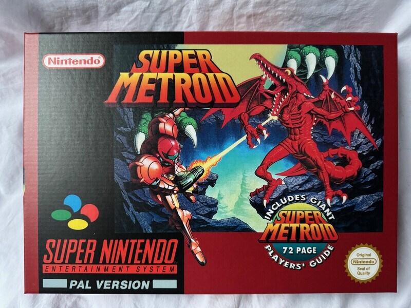 BOX - Nintendo SNES Super Metroid BIG BOX Empty Box &amp; Optional Insert