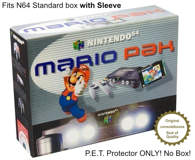 PET Plastic Box Protector / Display Case for NINTENDO 64 Standard WITH SLEEVE