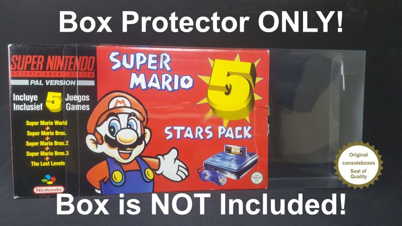 PET Plastic Box Protector / Display Case for NINTENDO SNES Console WIDE