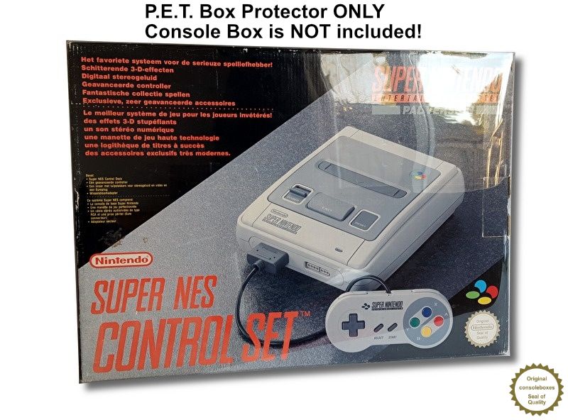 PET Plastic Box Protector / Display Case for NINTENDO SNES Console NARROW