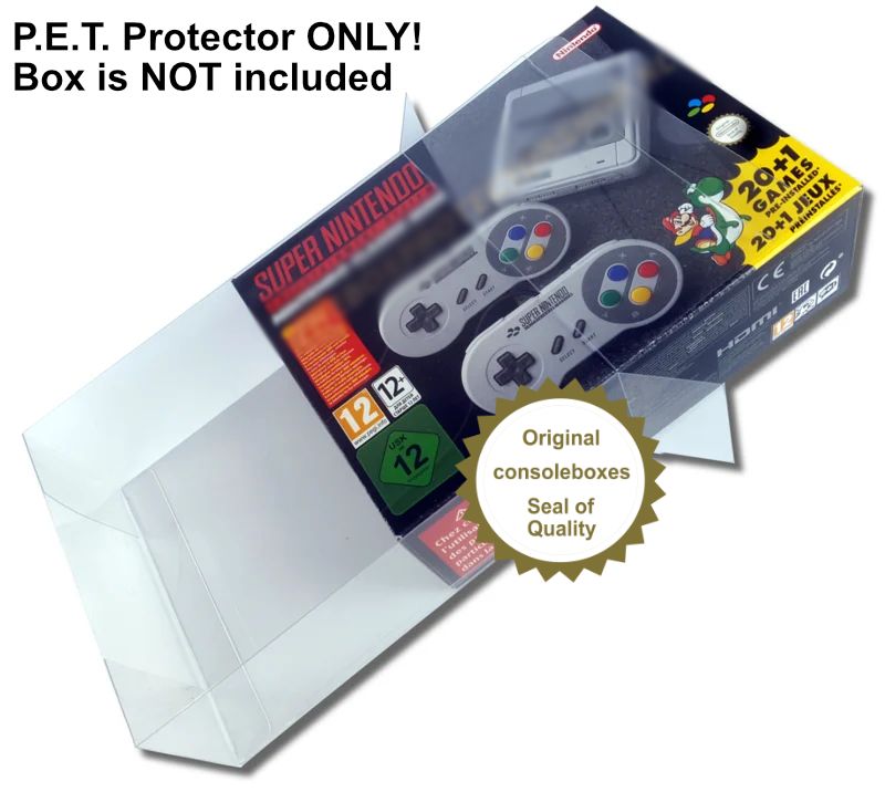 PET Plastic Box Protector / Display Case for NINTENDO NES and SNES Console MINI