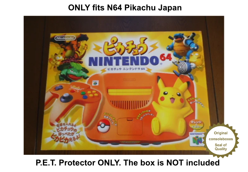 PET Plastic Box Protector / Display Case for NINTENDO 64 Pikachu JAPAN