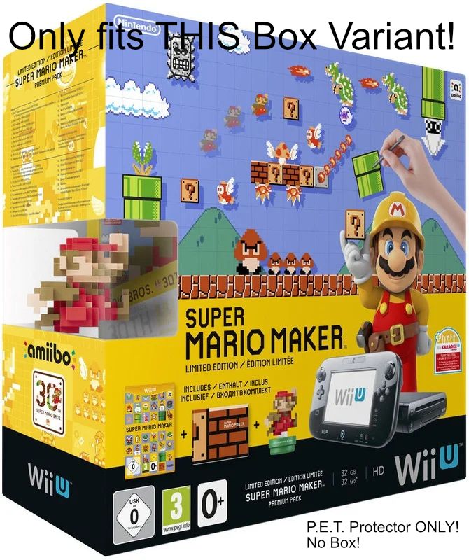 PET Plastic Box Protector for Nintendo Wii U &quot;Mario Maker&quot; Console Box