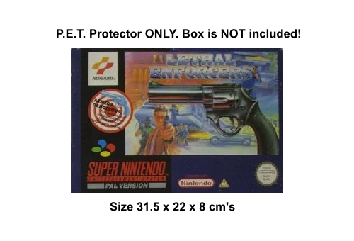 PET Plastic Box Protector / Display Case for NINTENDO SNES Lethal Enforcers Big Box