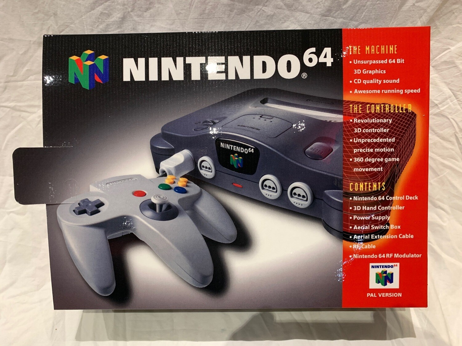 BOX - B-Grade! Nintendo 64 Standard Console Box PAL UK English UK NUS-S-HF-UKV-2 Inc Poly, Bags, and PET