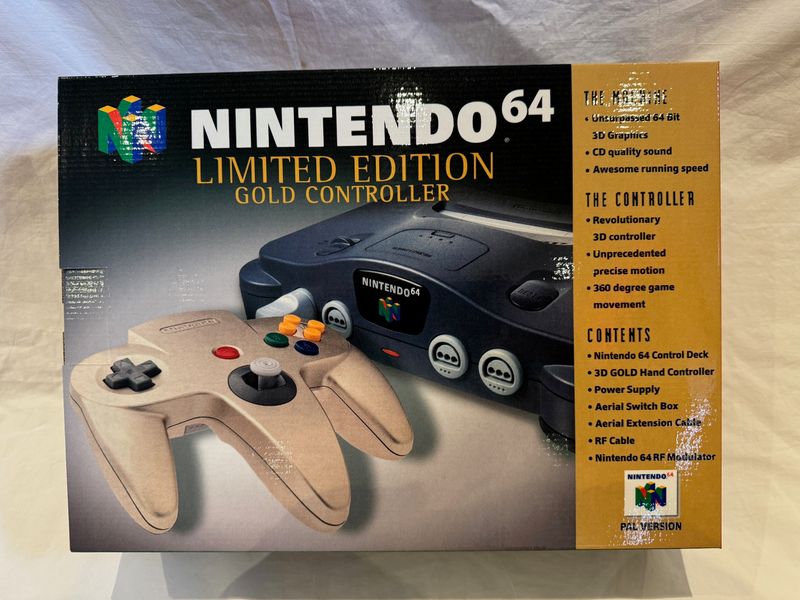 BOX - Nintendo 64 Standard Console Box Gold Controller PAL UK English