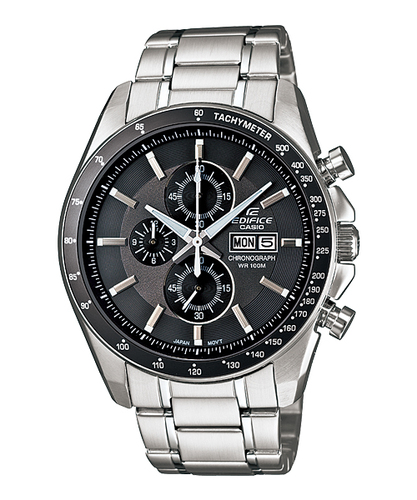 Casio Edifice Chronograph - EFR-502D-8AV - Tachymeter, Day and date  display, 3 Dials timekeeping, 100M WR