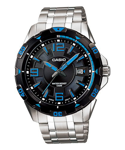 Casio Analog-Men&#39;s MTD-1065D-1A - Diver Look, Rotary Bezel, Luminous dial markers, 100M WR
