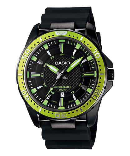 Casio Analog-Men&#39;s MTD-1072-3AV - Diver Look, Anti-reverse bezel, 100M WR