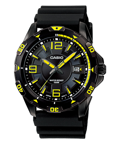 Casio Analog-Men&#39;s MTD-1065B-1A2V - Diver Look, Rotary Bezel, Luminous dial marker, 100M WR