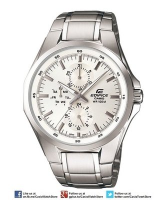 Casio Edifice Multi-Hand EF-339D-7AV - Multiple Dials, Simple Easy-To-Use Design, 100M WR