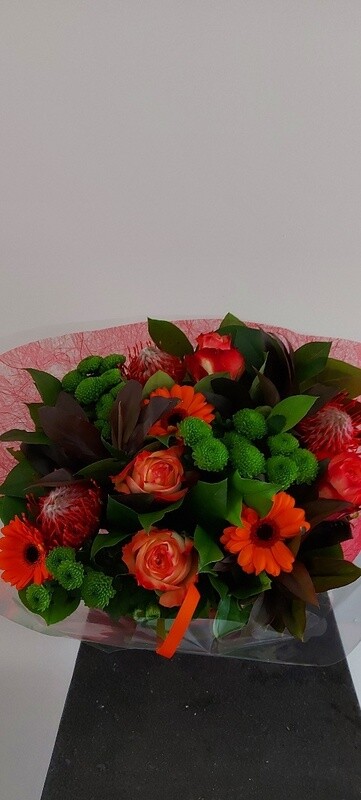 Valentijnboeket in oranje tinten