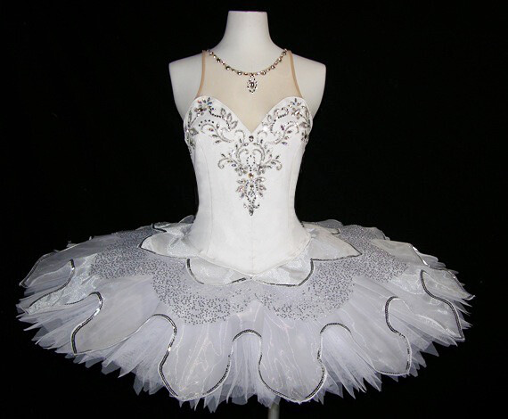 White Ballet Tutu with silver decorations