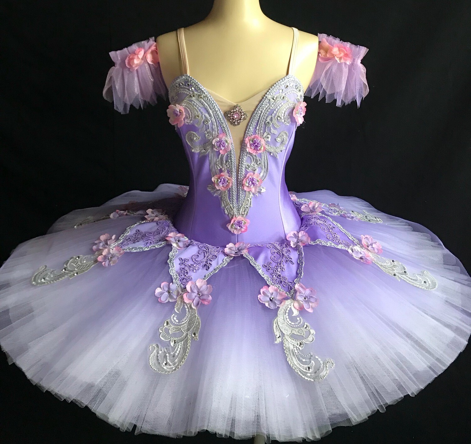 Purple Ombré Floral Ballet Tutu