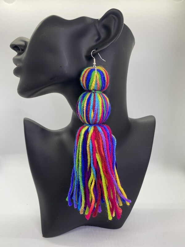 Tassel Earrings- double ball