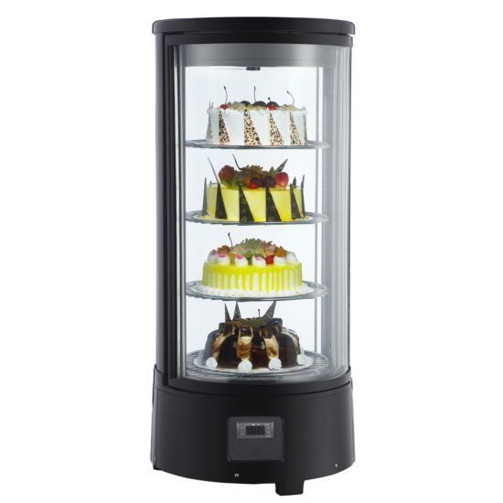 Marchia MDCR78 39" Vertical Countertop Display, 1 Glass Door, Black, Rotating