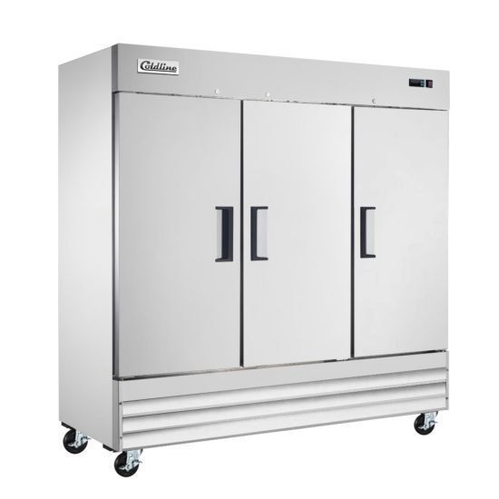 Coldline 3 Door Reach-In Refrigerator - Stainless Steel Interior & Exterior