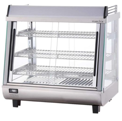 Marchia SHCC96 27” Heated Countertop Display, Front & Rear Access, Stainless Steel