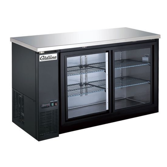 Coldline 60" Black body + 2 Sliding Glass doors