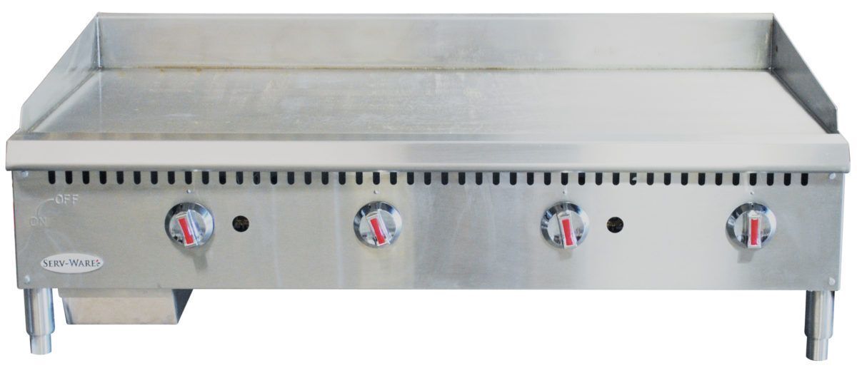 Serv-Ware SMGS-48 4 Burner Manual Griddle 48" W x 25.2" D x 15.3" H