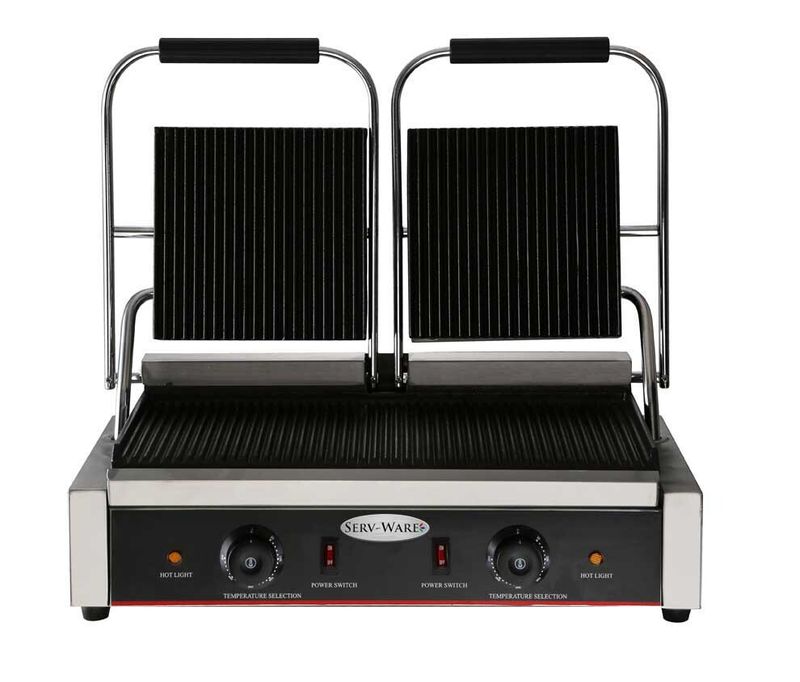 Serv-Ware EPG-200GG Double Electric Panini Grill, Grooved22.44" W x 14.56" D x 8.26" H