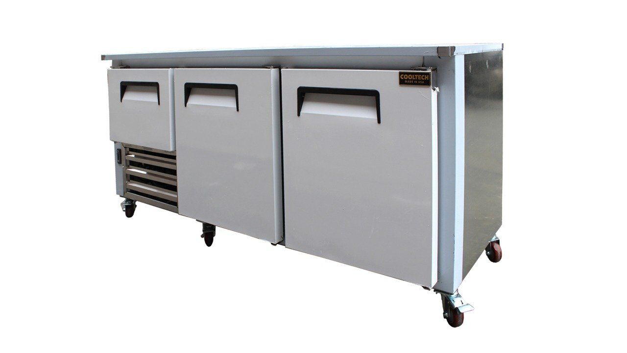 Cooltech 2-1/2 Door Low Boy Worktop Refrigerator 72"