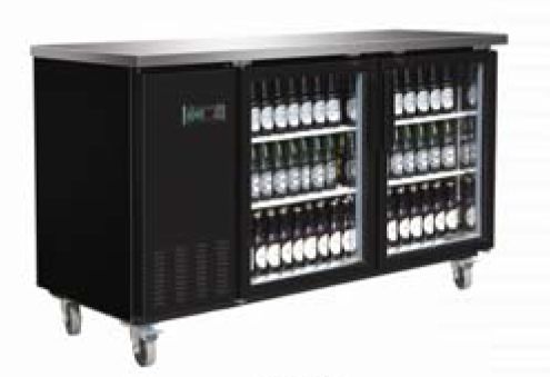 SERV-WARE 61" GLASS DOOR BACK BAR  (61.1" W X 24.4" D X 36.2" H)