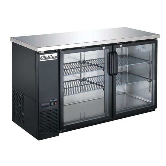 Coldline 60" Black body + 2 Glass doors