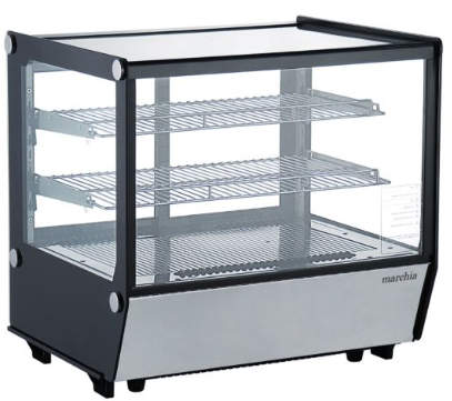 Marchia MDC160-ST 36” Refrigerated Display Case, Black Color, Straight Glass