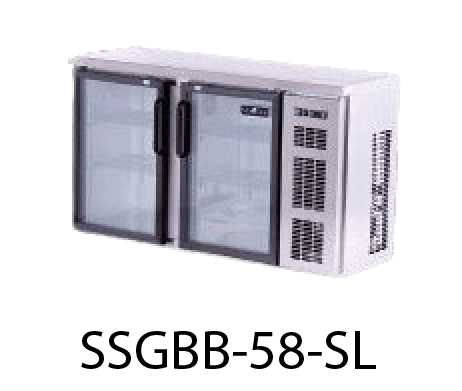 58'' GLASS DOOR S/S BACK BAR