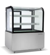 Marchia MH36 36" Floor Model Curved Glass Warmer Display Case, 2 Shelves