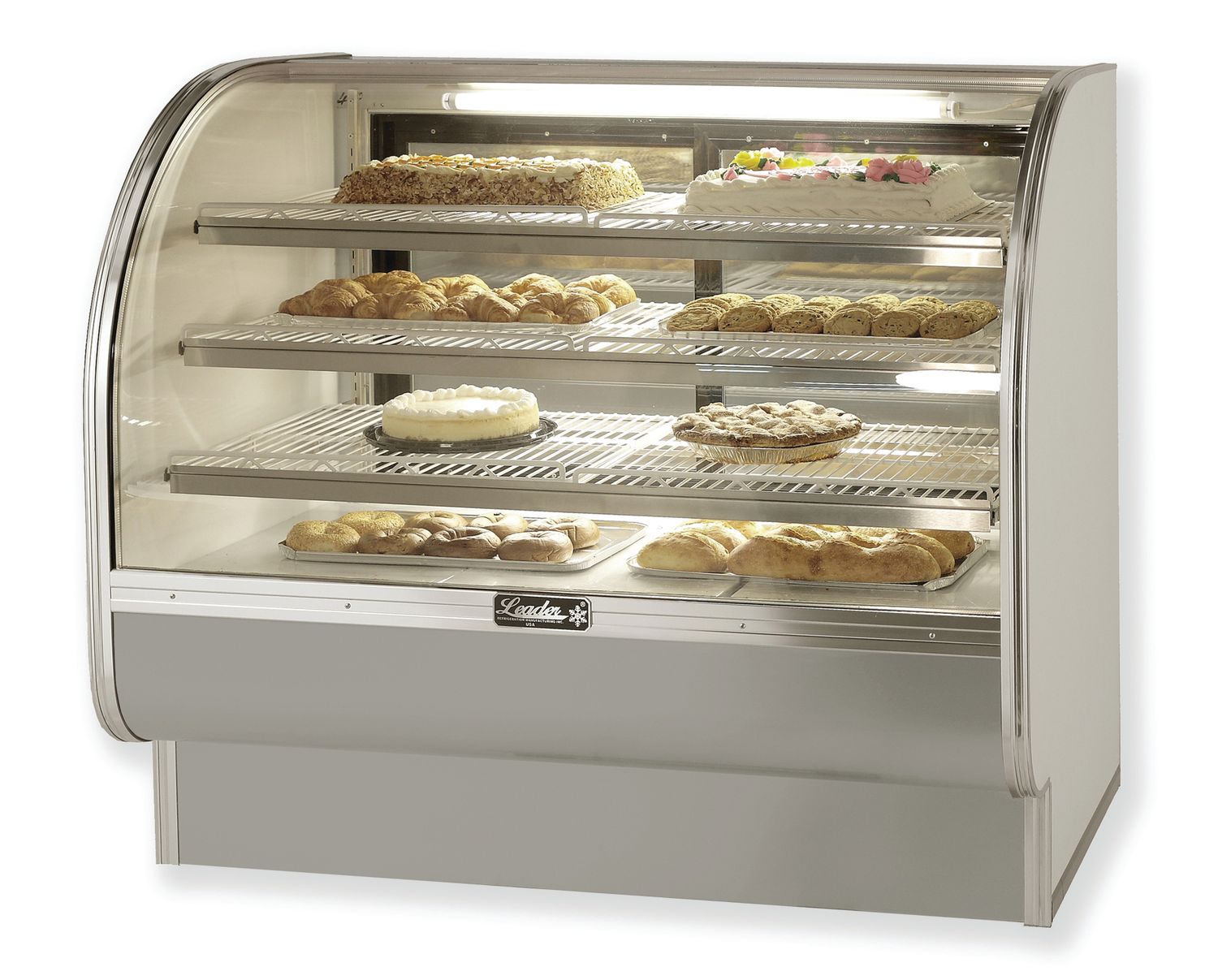 36"W X 50"H CURVED GLASS BAKERY CASE ETL CERTIFIED