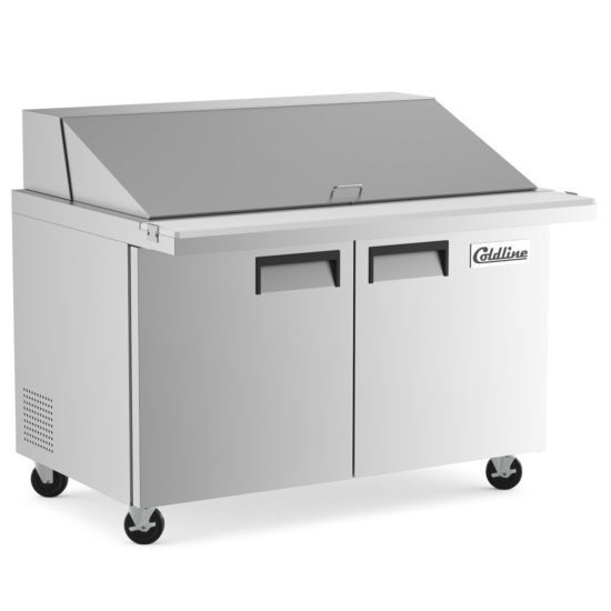 Coldline 48" Mega Top Refrigerated Sandwich Prep Table with Cutting Board and Food Pans