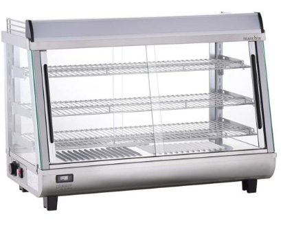 Marchia SHCC136 36” Heated Countertop Display, Front & Rear Access, Stainless Steel