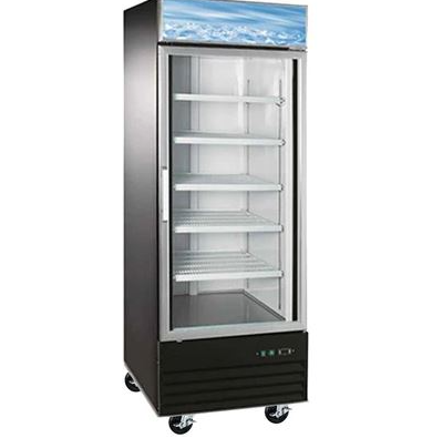 Coldline 1 Glass Swing Door Merchandising Freezer 27"L x 26"D x 80"H BLACK