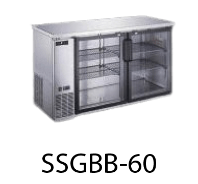 60" GLASS DOOR S/S BACK BAR