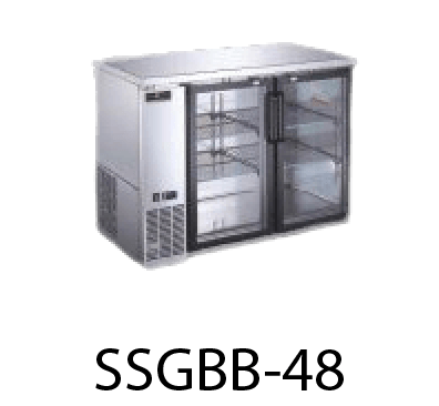 48'' GLASS DOOR S/S BACK BAR