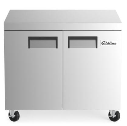 Coldline 36" 1 Door Undercounter Refrigerator S/S interior, casters