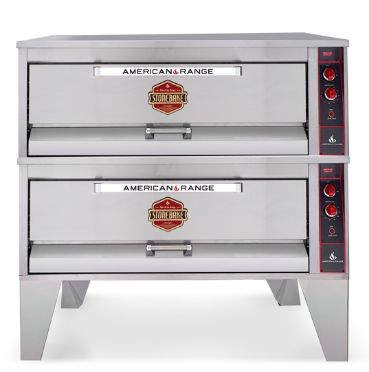 American Range A-602 - Stonebake Pizza Oven, gas, double deck, (8) cast iron burners