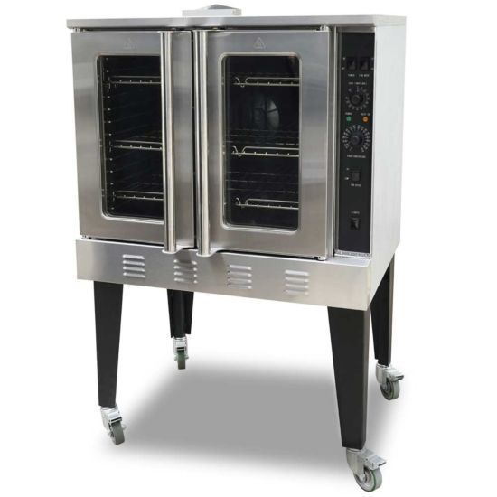 Cookline CC100 Single Deck Full Size Convection Oven, 2 Glass Doors, Nat Gas, 120V (54K BTU)