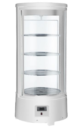 Marchia MDCR78-W 39" Vertical Countertop Display, 1 Glass Door, White, Rotating